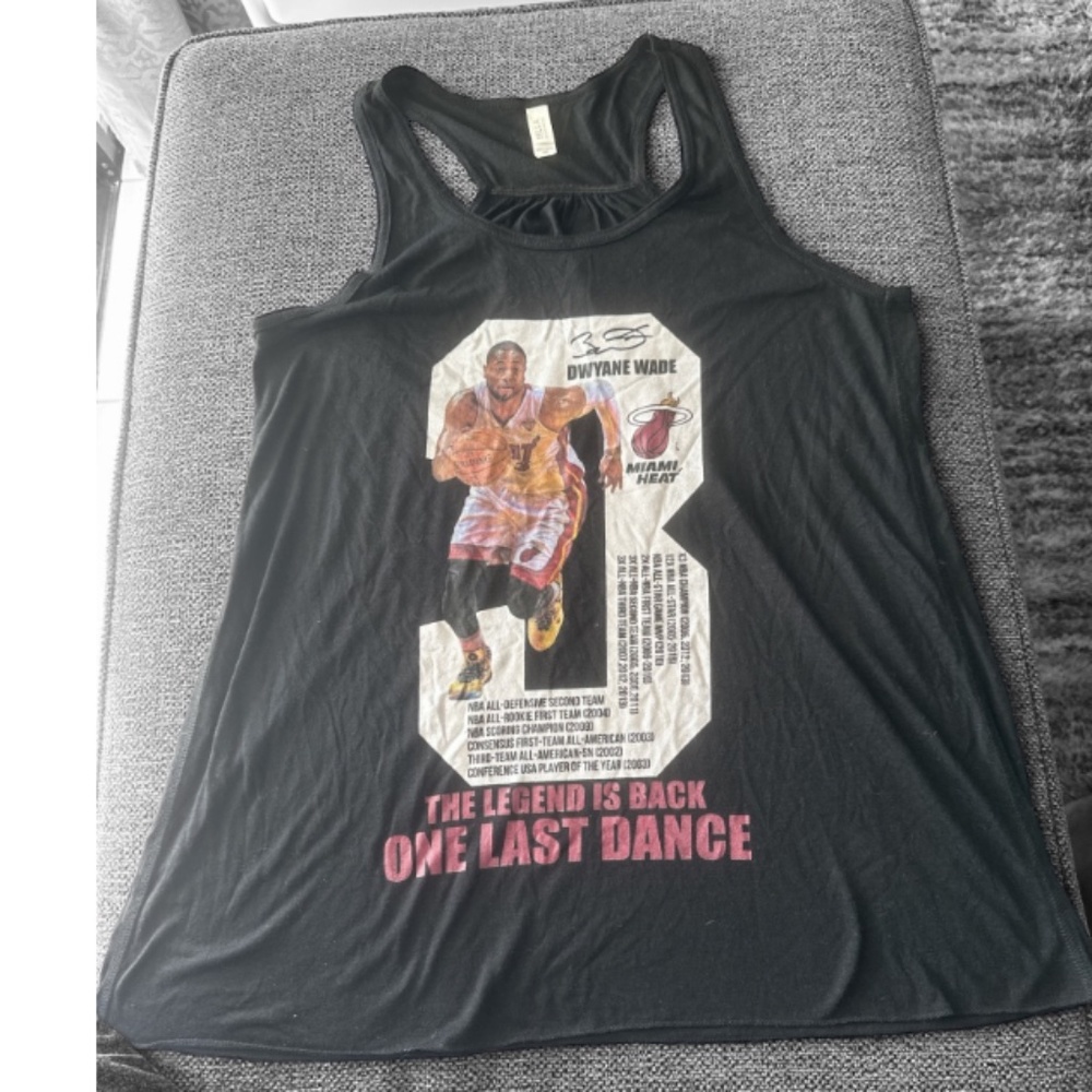Bella Canvas Women's Dwayne Wade Miami Heat Top Sz 2XL